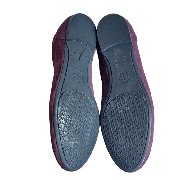 Michael Kors Remi Deep Purple Suede Pompom Flats - Picture 13 of 14